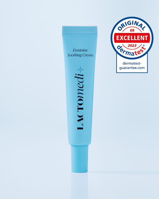 Feminine soothing cream with dermatest guarantee mark