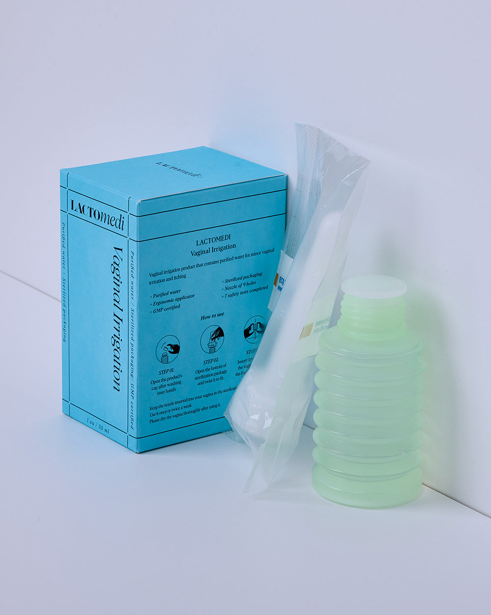 vaginal irrigation box and product