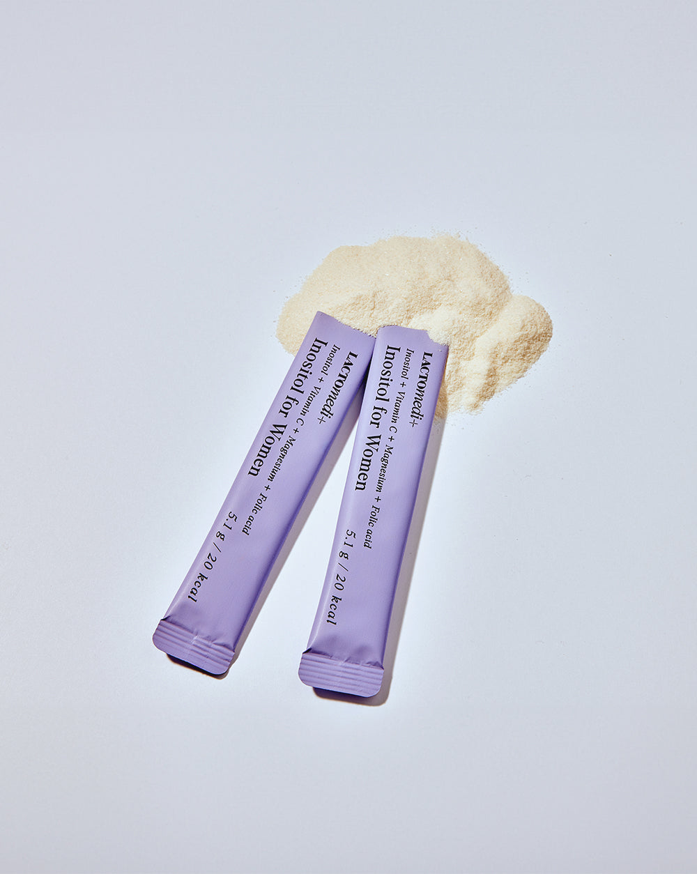 Two individual packets of Inositol for Women with powder content