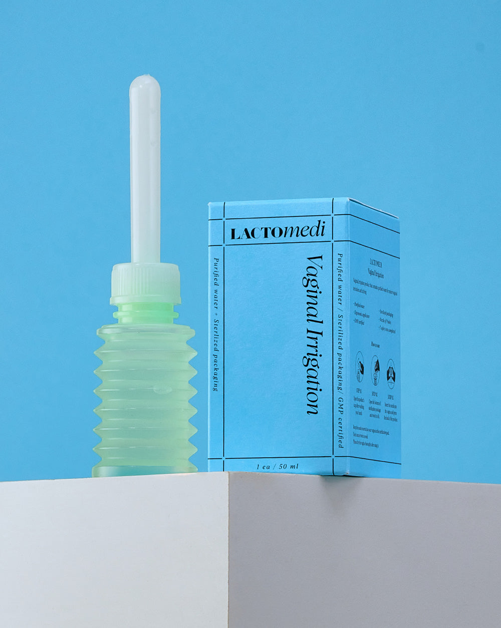vaginal irrigation on a platform